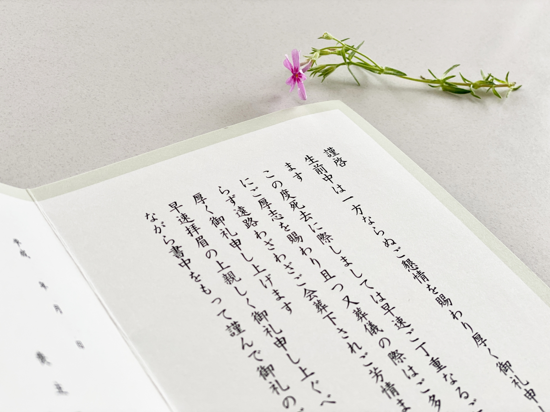 喪中はがきの挨拶文と草花